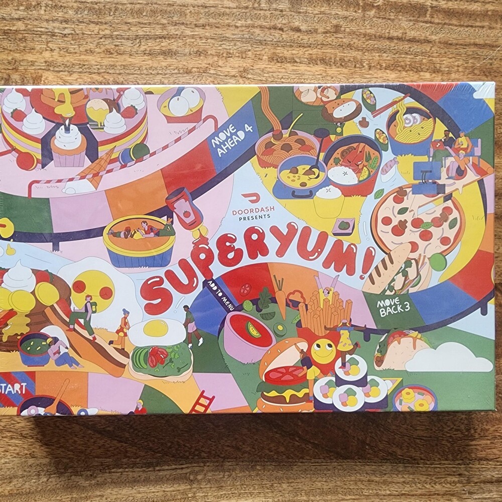 DoorDash SuperYum! Board Game 2-6 Players Ages 3+ Food Family Kids New Sealed
